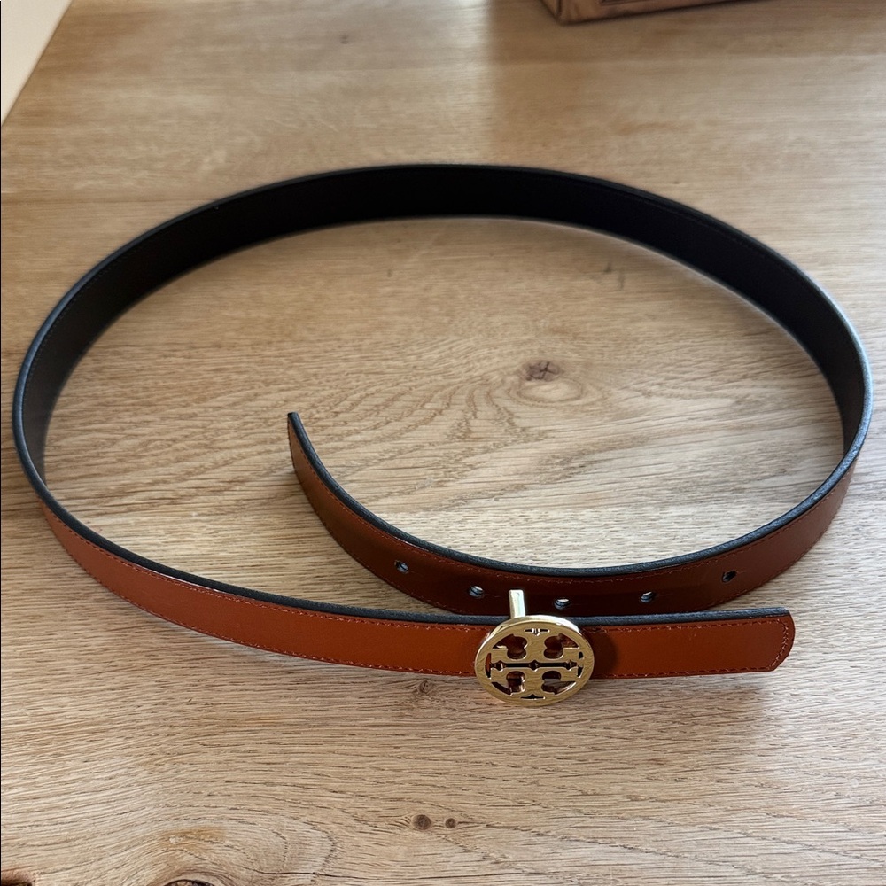Tory Burch Brown and Gold Belt